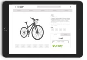 foto di tablet con esempio di acquisto di una bici