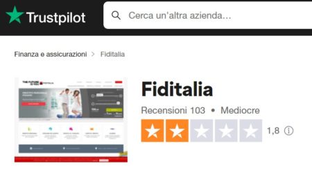 valutazione su trustpilot di fiditalia