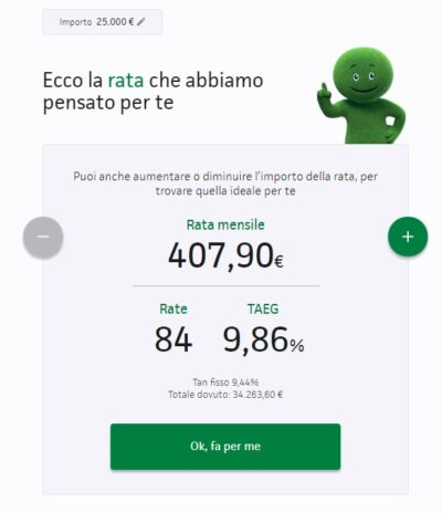 simulazione prestito 25000 euro findomestic