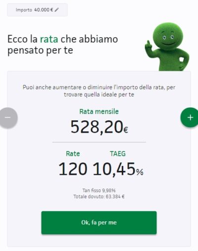 simulazione prestito 40000 euro findomestic