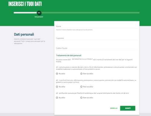 inserimento dati per richiesta prestito online findomestic