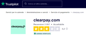 trustpilot clearpay